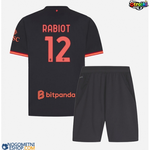 Otroški Nogometni dresi AC Milan Adrien Rabiot #12 Tretji 2026-27 Kratek Rokav (+ Kratke hlače)
